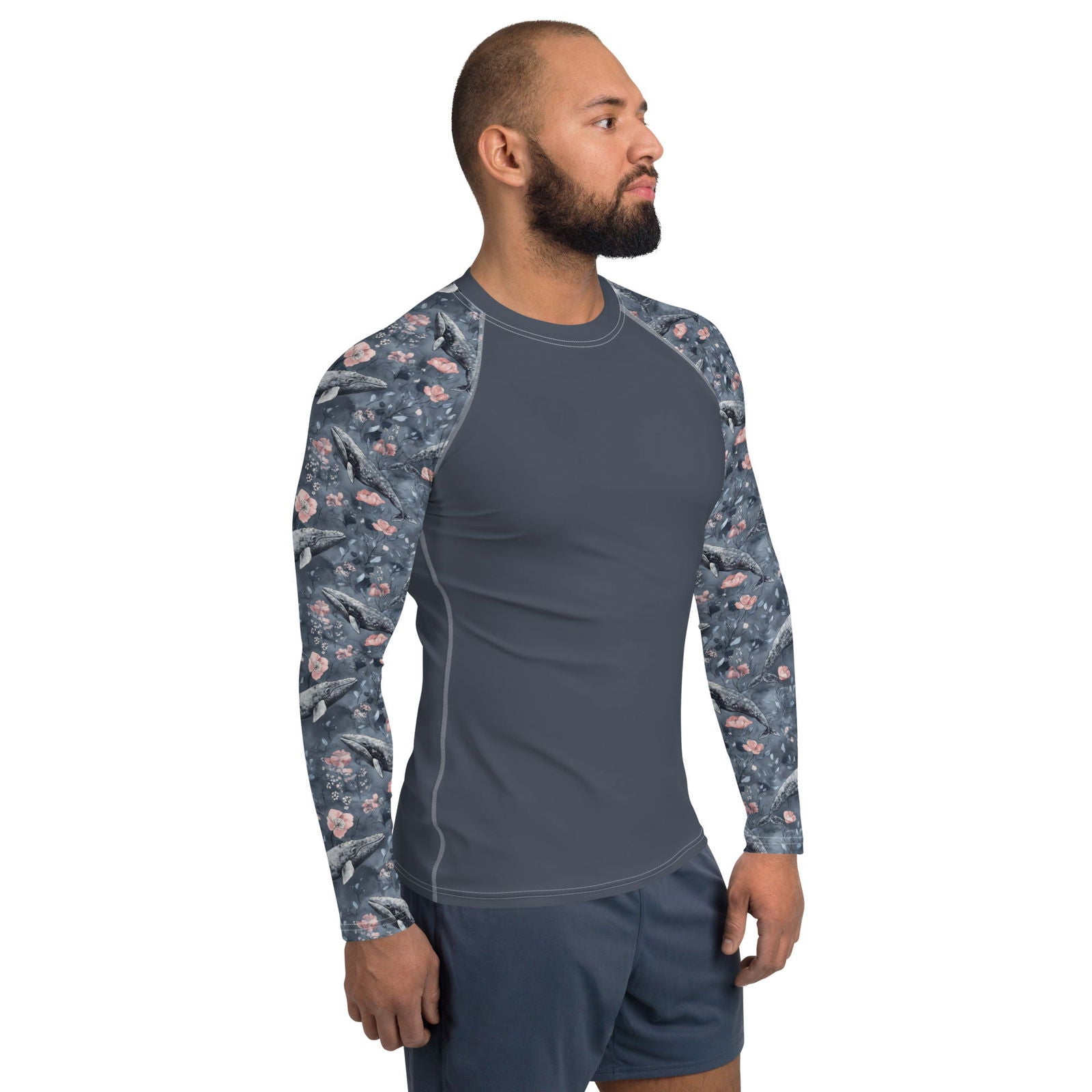 Dusky Gray Whale Men's Rash Guard - Salinity Swimwear -    - #tag1#