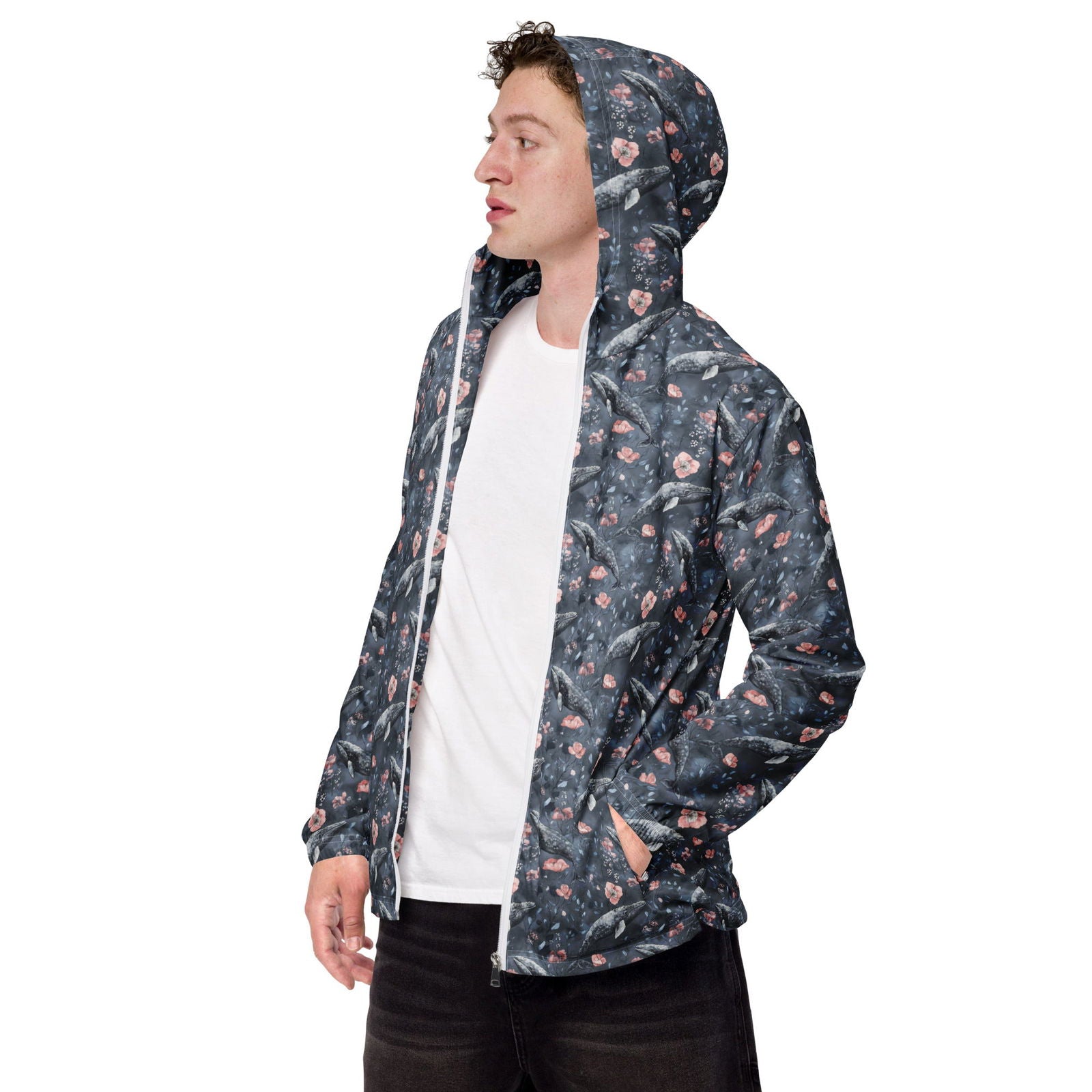 Dusky Gray Whale Men’s windbreaker - Salinity Swimwear -    - #tag1#