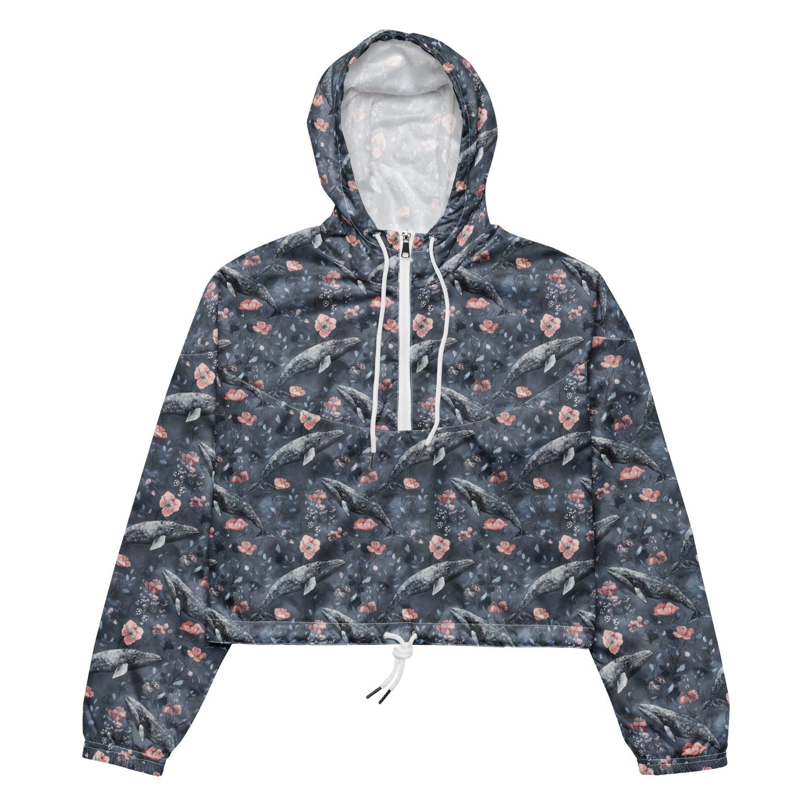 Dusky Gray Whale Women’s Cropped Windbreaker - Salinity Swimwear - Windbreaker   - #tag1#