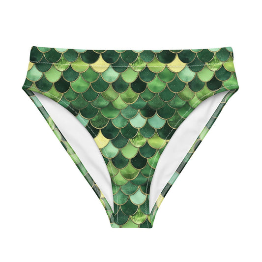 Emerald Siren Envy Eco High-Waisted Bikini Bottom - Salinity Swimwear