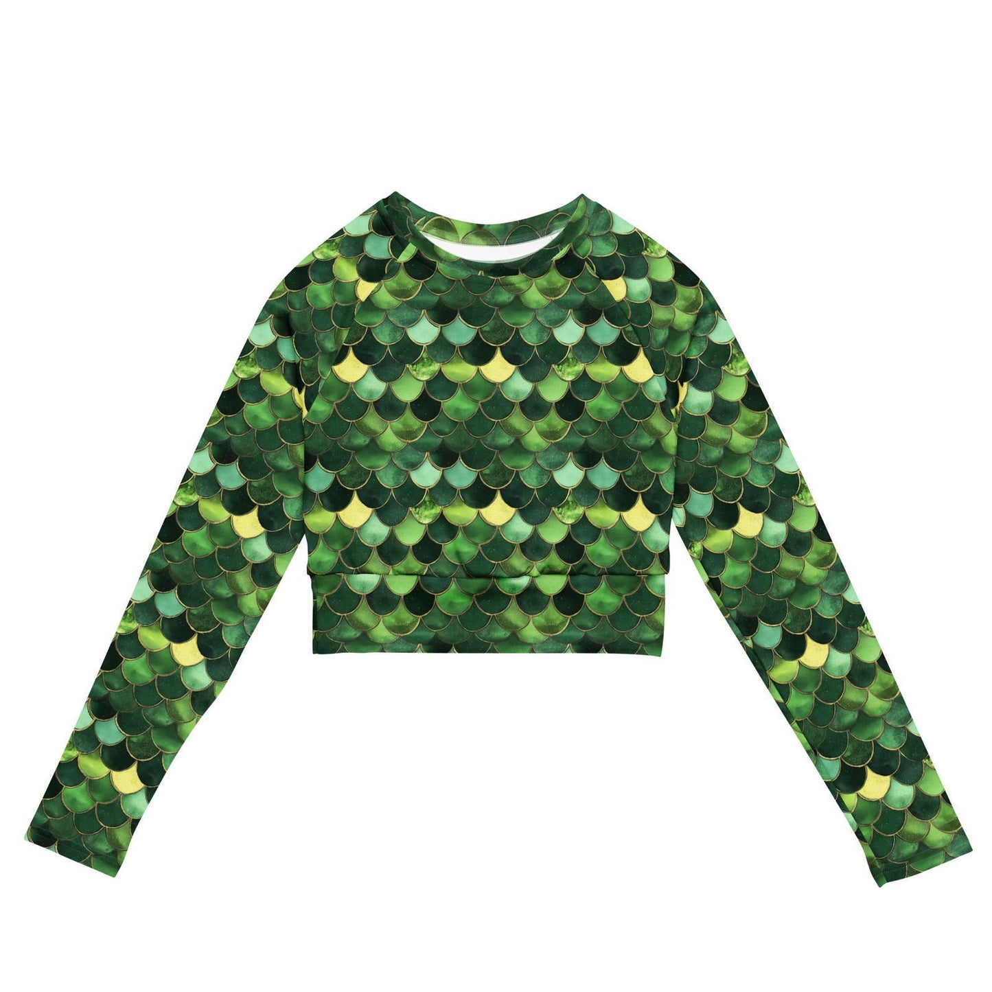 Emerald Siren Envy Long Sleeve Eco Cropped Rash Guard - Salinity Swimwear