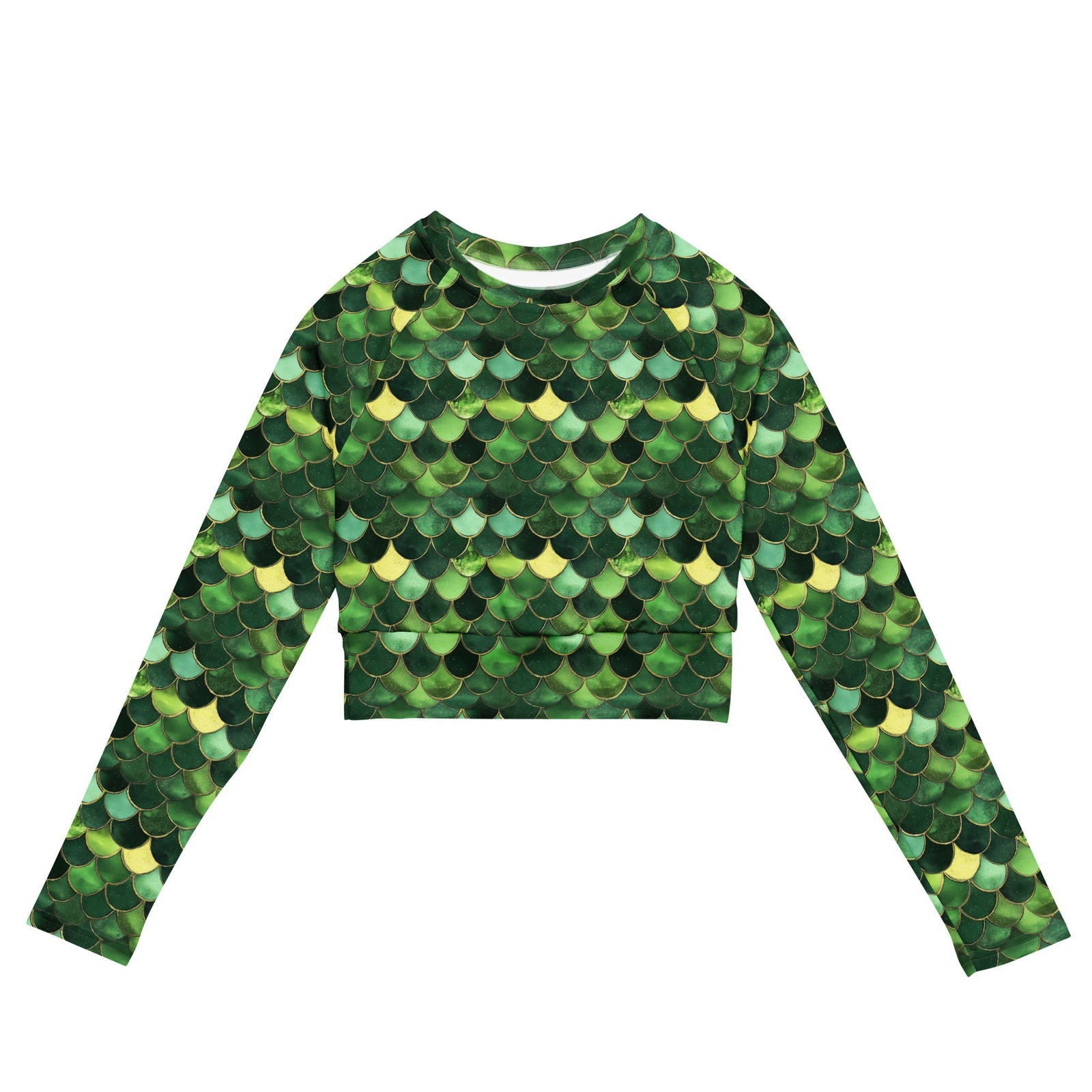 Emerald Siren Envy Long Sleeve Eco Cropped Rash Guard - Salinity Swimwear
