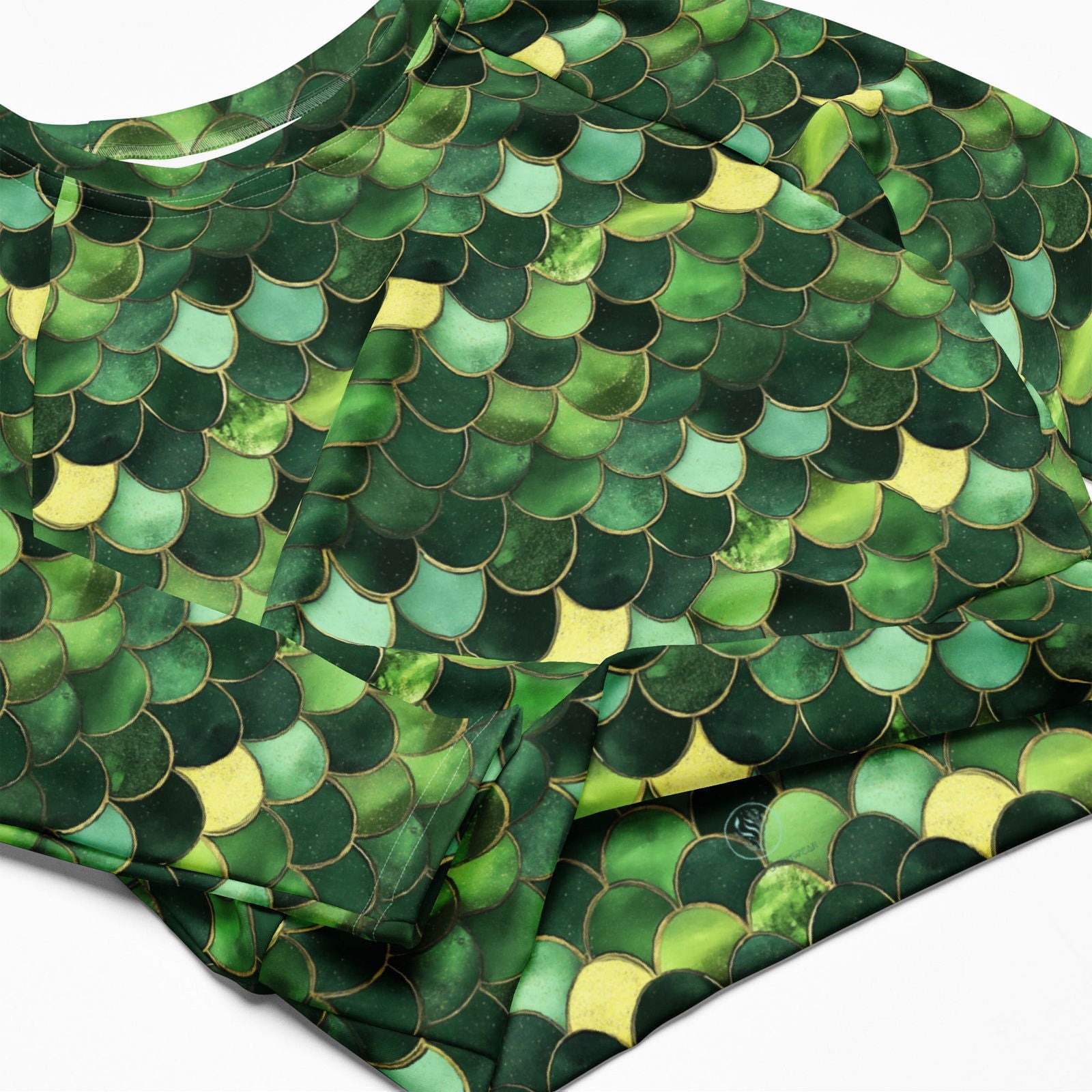 Emerald Siren Envy Long Sleeve Eco Cropped Rash Guard - Salinity Swimwear