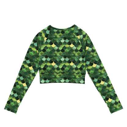 Emerald Siren Envy Long Sleeve Eco Cropped Rash Guard - Salinity Swimwear