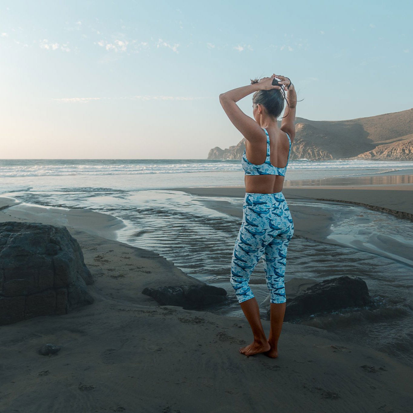 Humpback Whale Song Capri Swim Leggings - Salinity Swimwear
