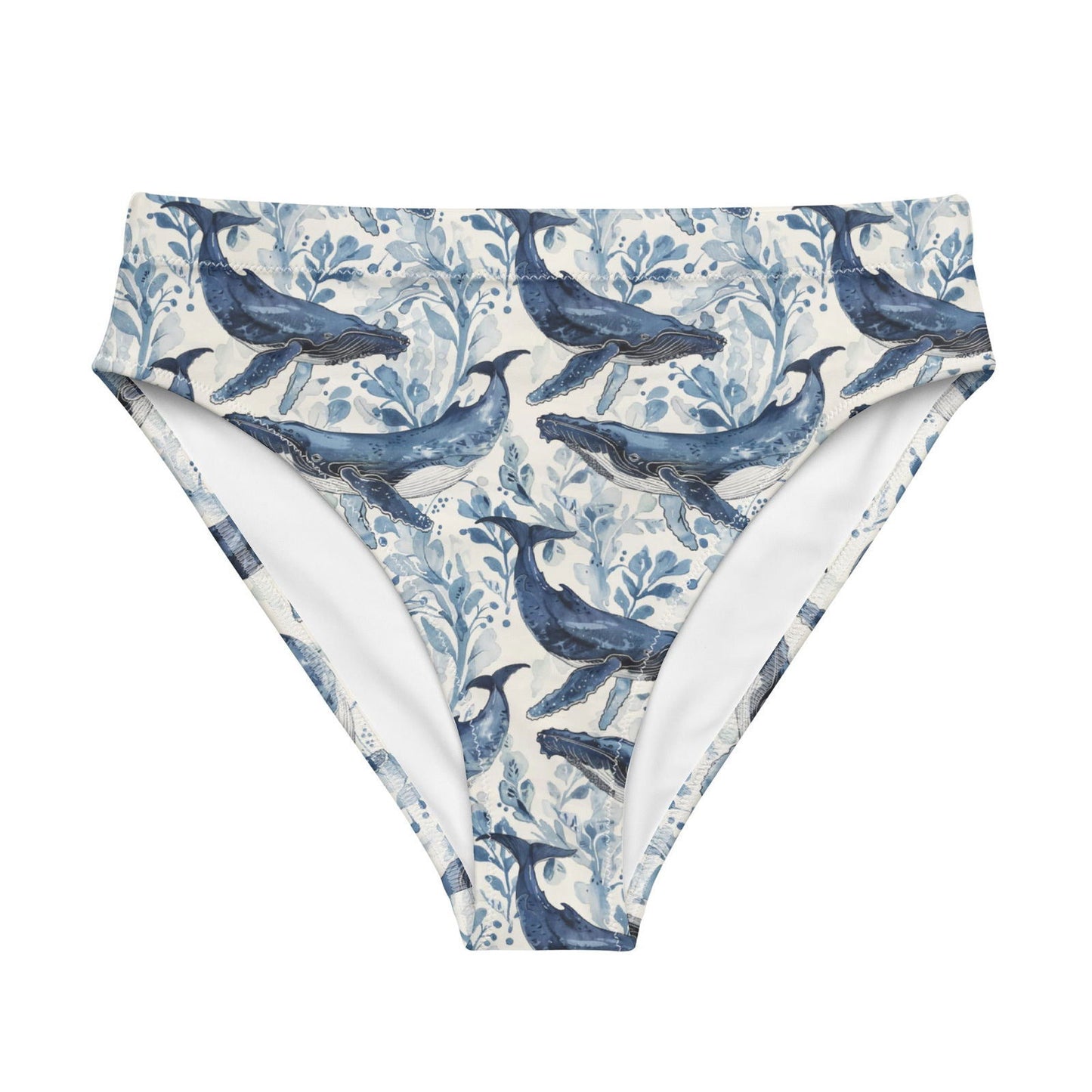 Humpback Whale Song Eco High-Waisted Bikini Bottom - Salinity Swimwear