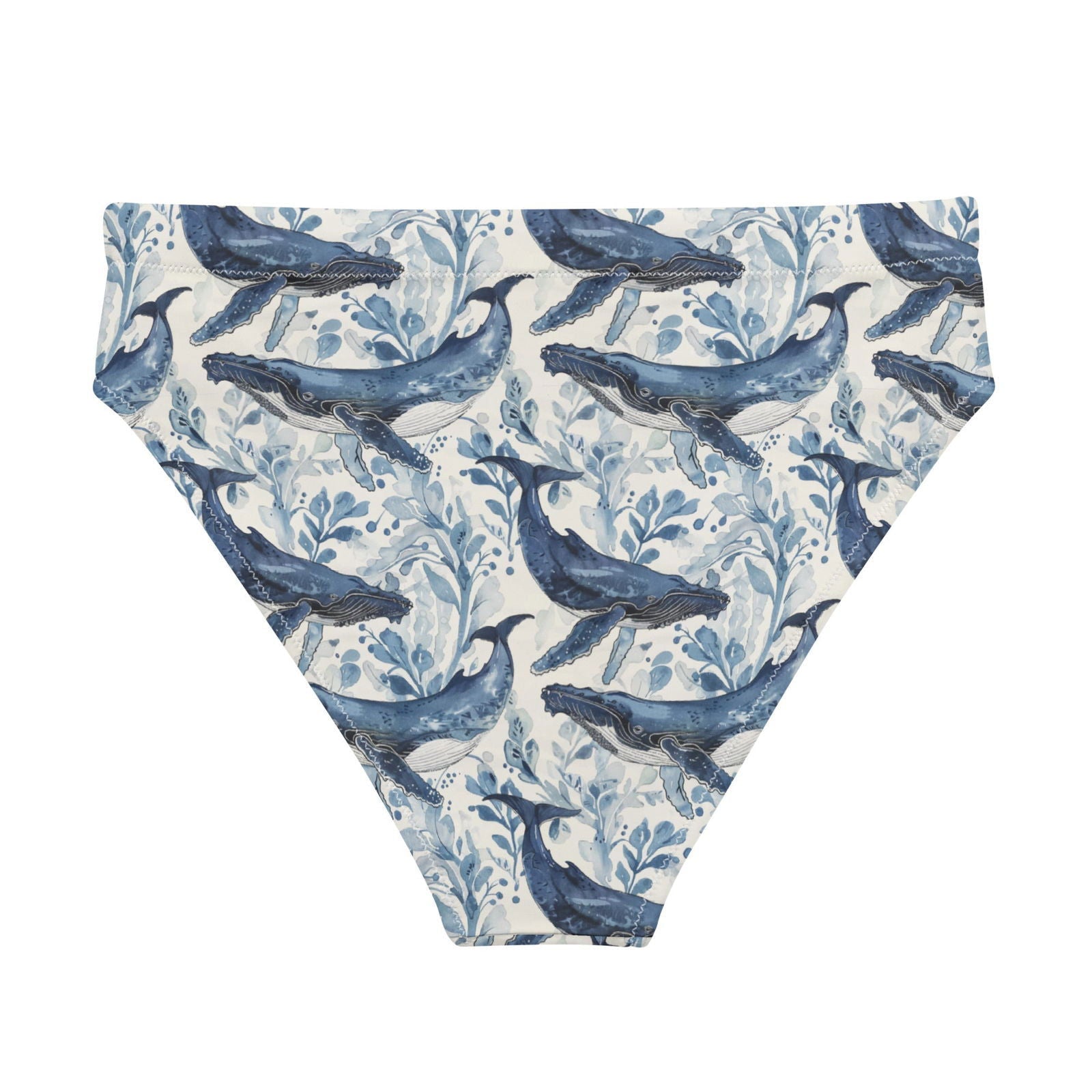 Humpback Whale Song Eco High-Waisted Bikini Bottom - Salinity Swimwear