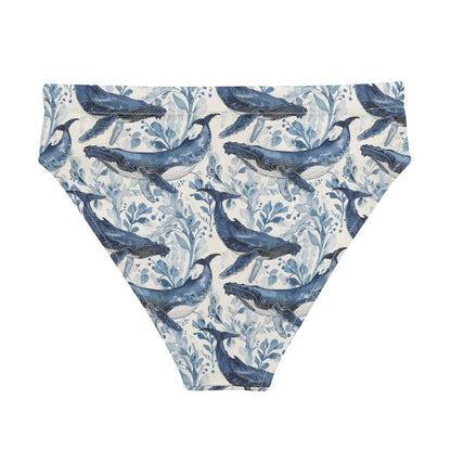 Humpback Whale Song Eco High-Waisted Bikini Bottom - Salinity Swimwear