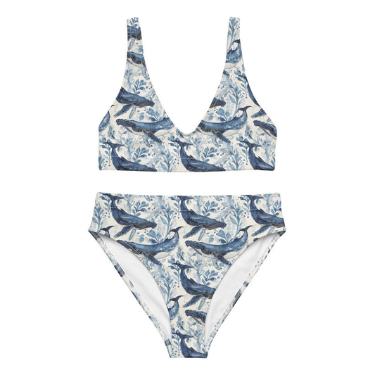 Humpback Whale Song Eco High-Waisted Bikini Set - Salinity Swimwear