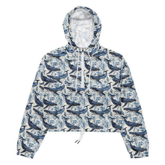 Humpback Whale Song Women’s cropped Windbreaker - Salinity Swimwear - Windbreaker   - #tag1#