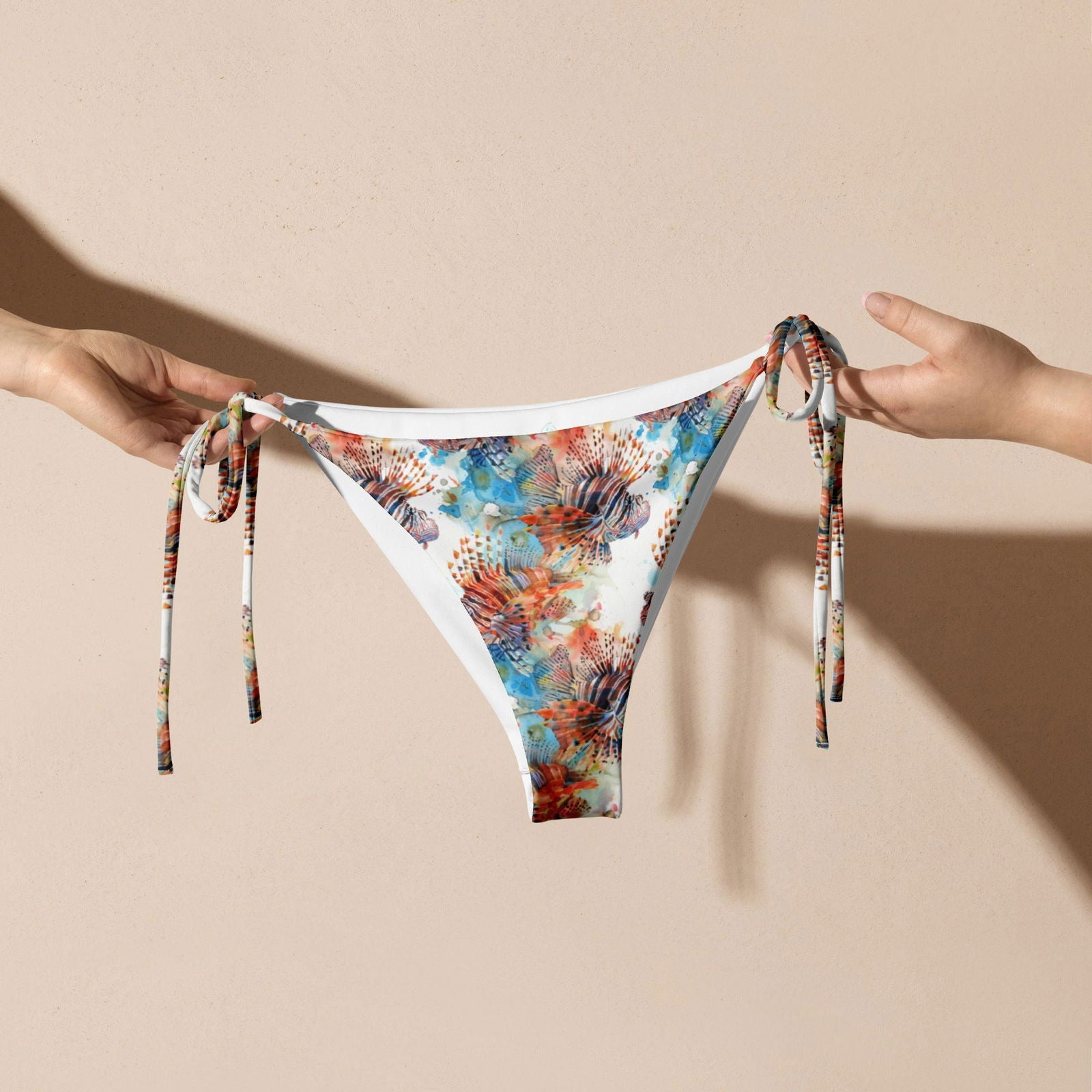 Invasive Lionfish Eco String Bikini Bottom - Salinity Swimwear