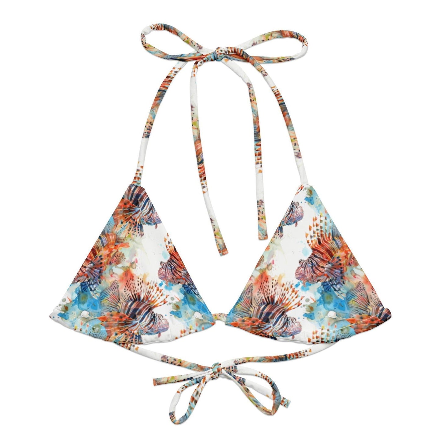 Invasive Lionfish Turtle Eco String Bikini Top - Salinity Swimwear