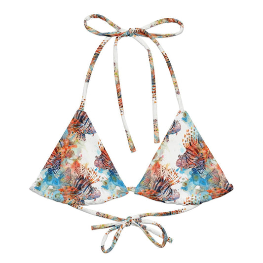 Invasive Lionfish Turtle Eco String Bikini Top - Salinity Swimwear