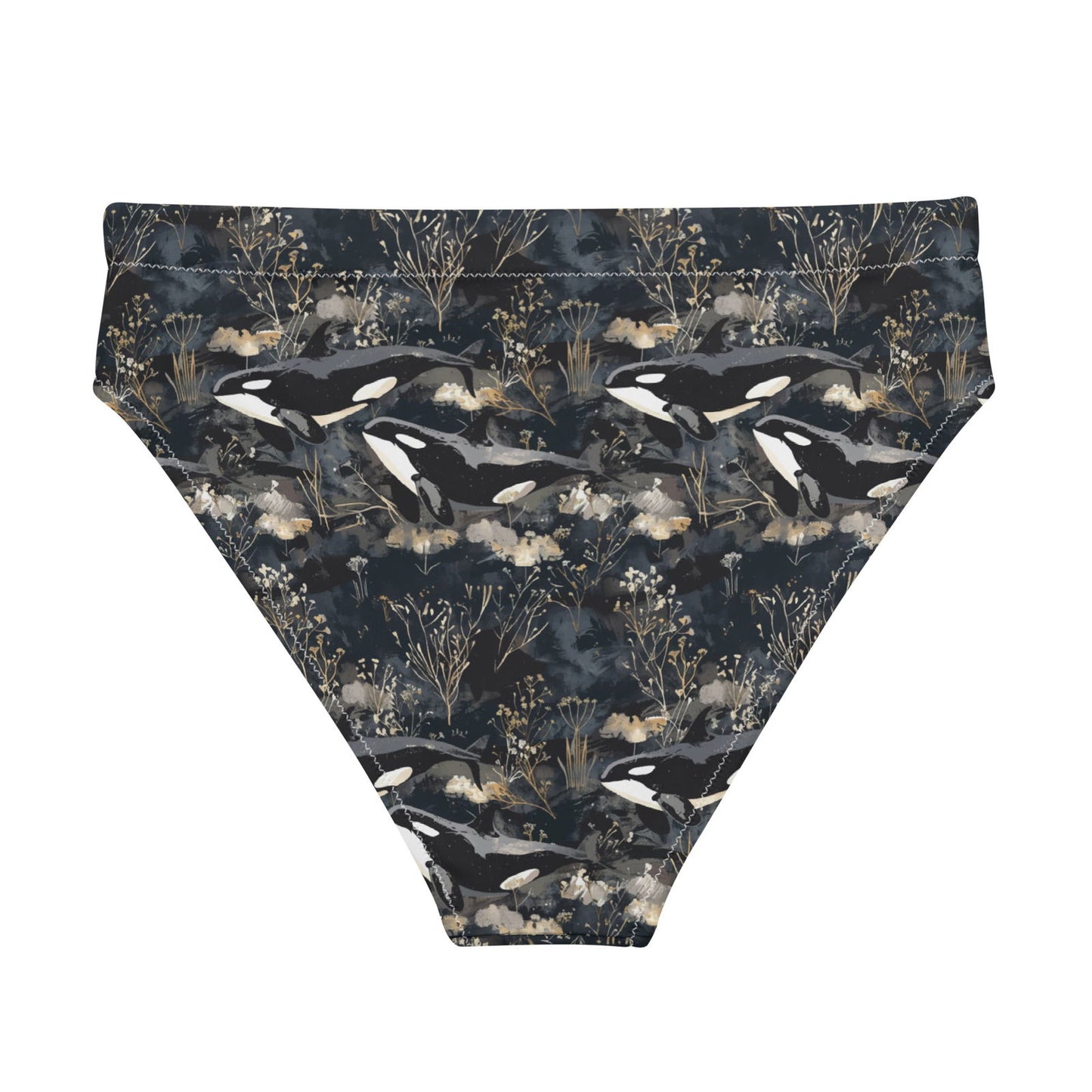 Midnight Orca Eco High-Waisted Bikini Bottom - Salinity Swimwear