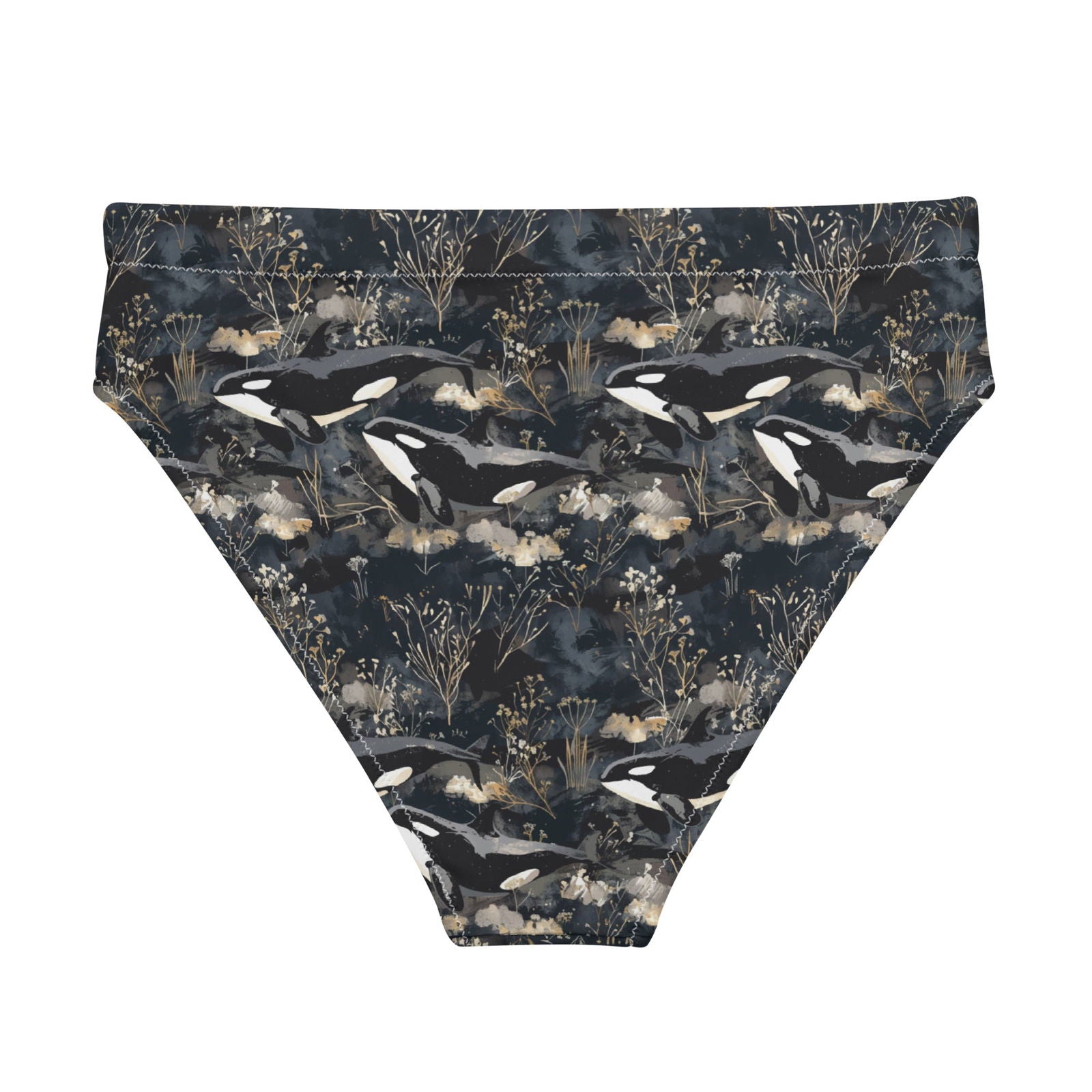 Midnight Orca Eco High-Waisted Bikini Bottom - Salinity Swimwear