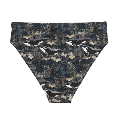 Midnight Orca Eco High-Waisted Bikini Bottom - Salinity Swimwear