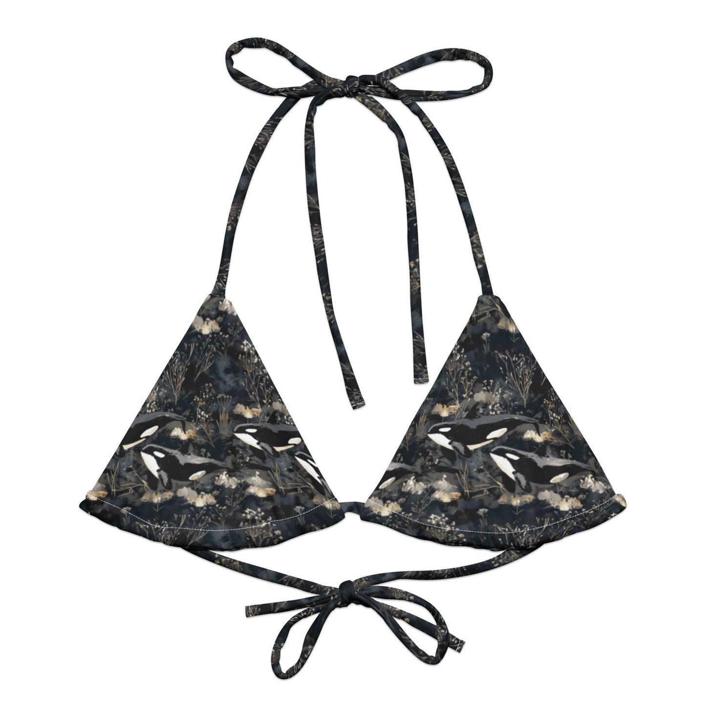 Midnight Orca Eco String Bikini Top - Salinity Swimwear