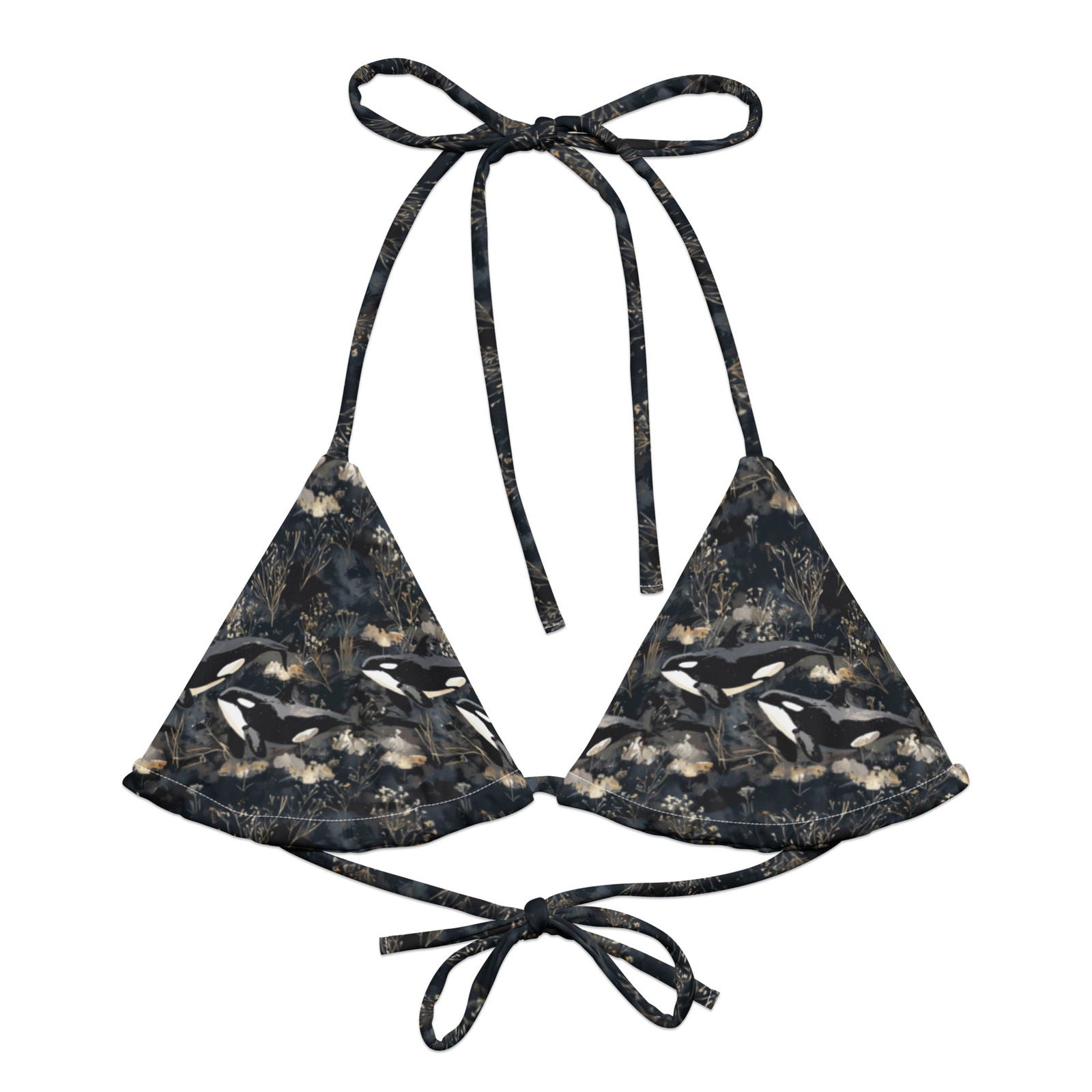 Midnight Orca Eco String Bikini Top - Salinity Swimwear