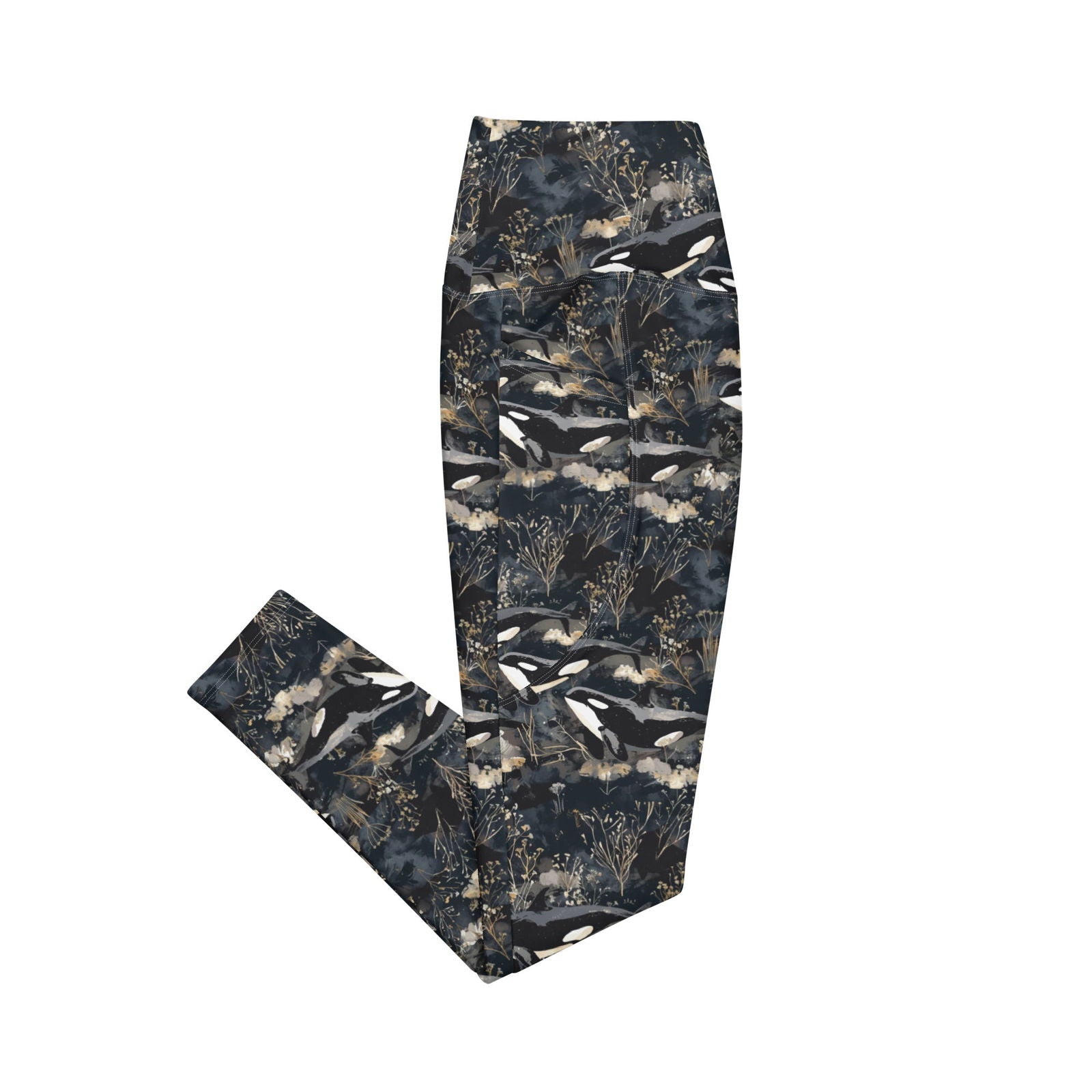 Midnight Orca Eco Swim Leggings With Pockets - Salinity Swimwear
