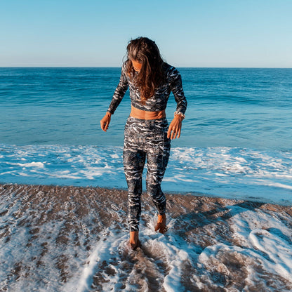 Midnight Orca Eco Swim Leggings With Pockets - Salinity Swimwear