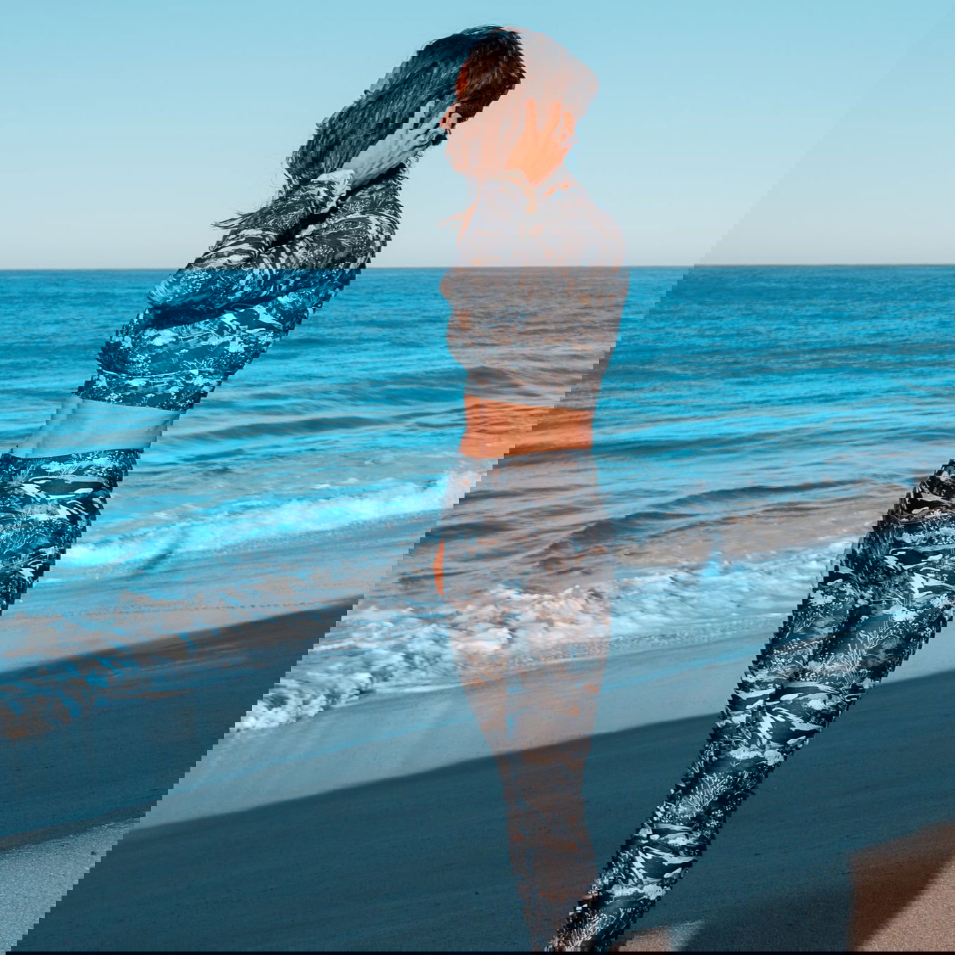 Midnight Orca Eco Swim Leggings With Pockets - Salinity Swimwear
