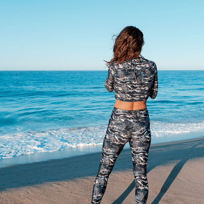 Midnight Orca Eco Swim Leggings With Pockets - Salinity Swimwear