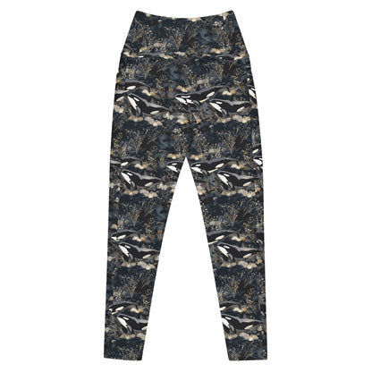Midnight Orca Eco Swim Leggings With Pockets - Salinity Swimwear