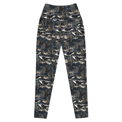Midnight Orca Eco Swim Leggings With Pockets - Salinity Swimwear