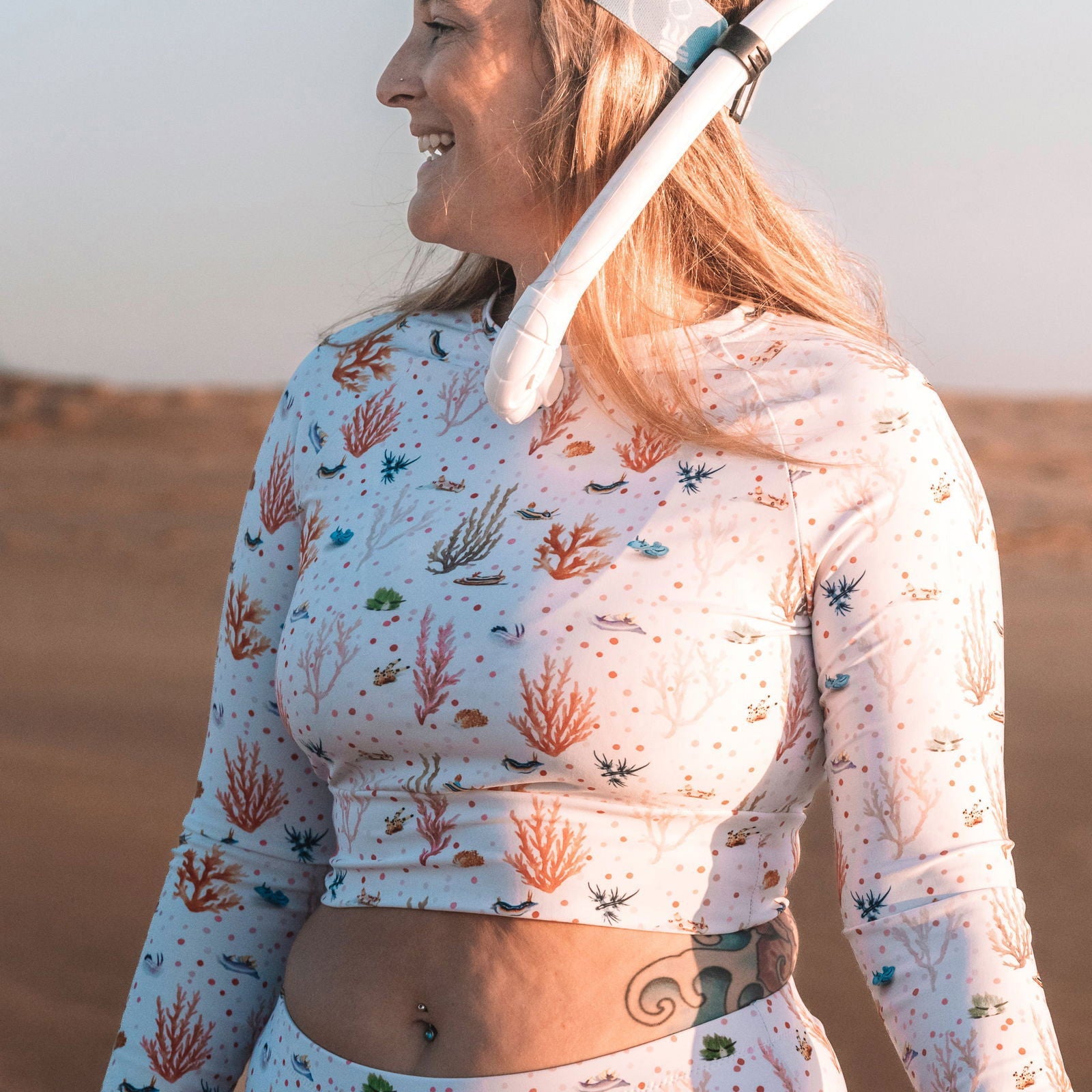 Nudibranch Bliss Long Sleeve Eco Cropped Rash Guard - Salinity Swimwear