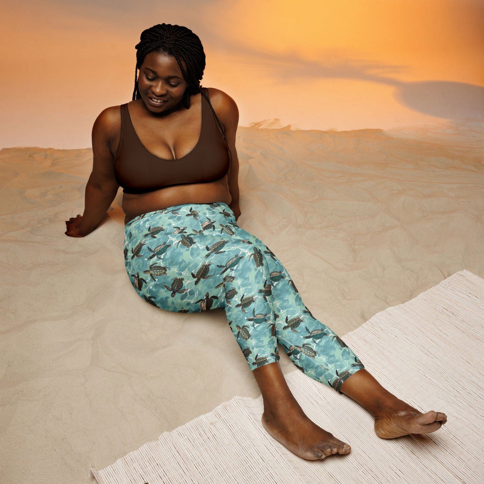 Oceanic Sea Turtle Capri Swim Leggings - Salinity Swimwear