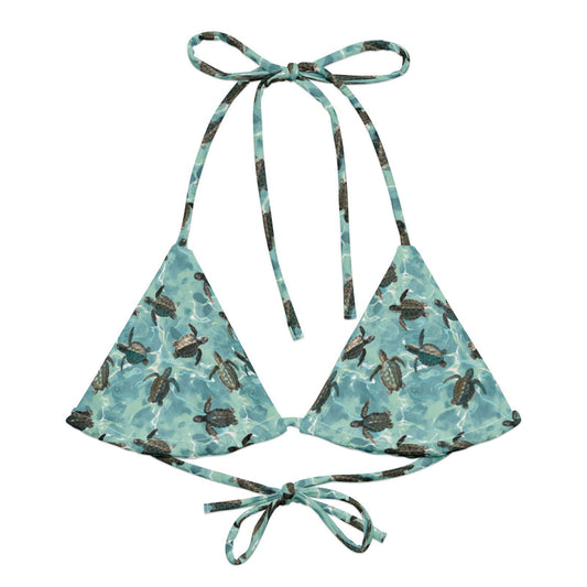 Oceanic Sea Turtle Eco String Bikini Top - Salinity Swimwear