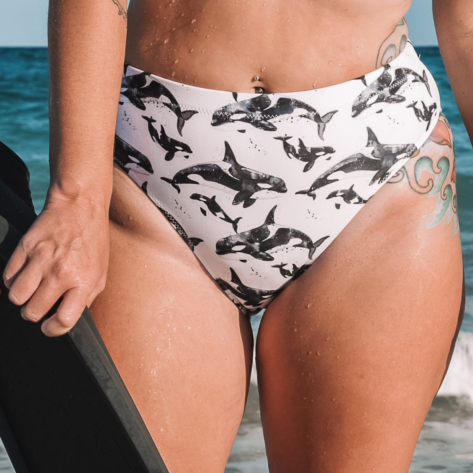Orca Pod Eco High-Waisted Bikini Bottom - Salinity Swimwear