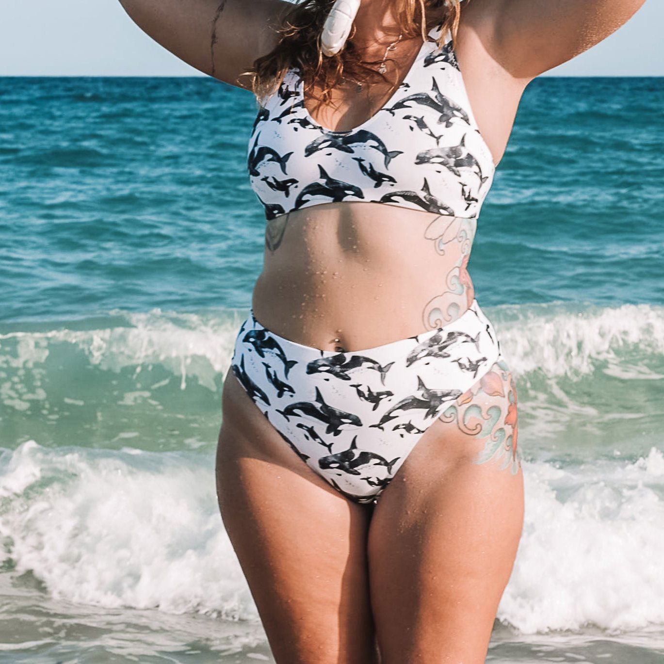 Orca Pod Eco High-Waisted Bikini Set - Salinity Swimwear