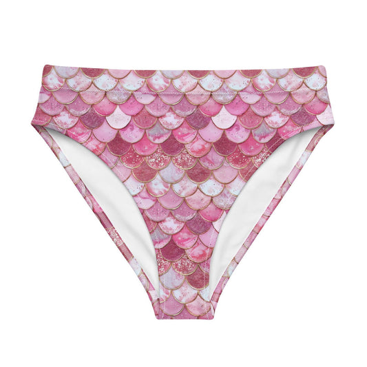 Pink Pearl Mermaid Eco High-Waisted Bikini Bottom - Salinity Swimwear