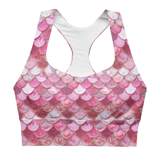 Pink Pearl Mermaid Eco Sports Bra Top - Salinity Swimwear