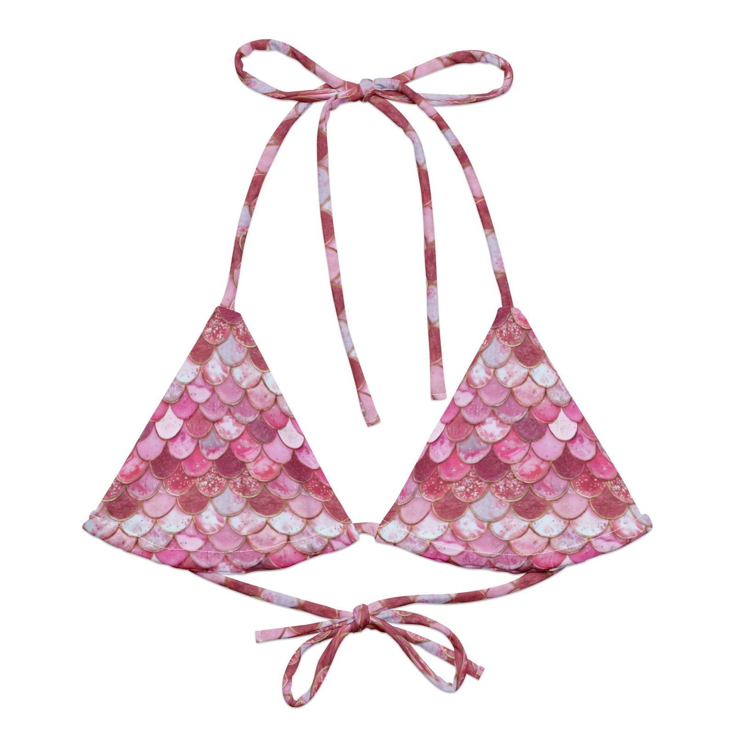 Pink Pearl Mermaid Eco String Bikini Top - Salinity Swimwear