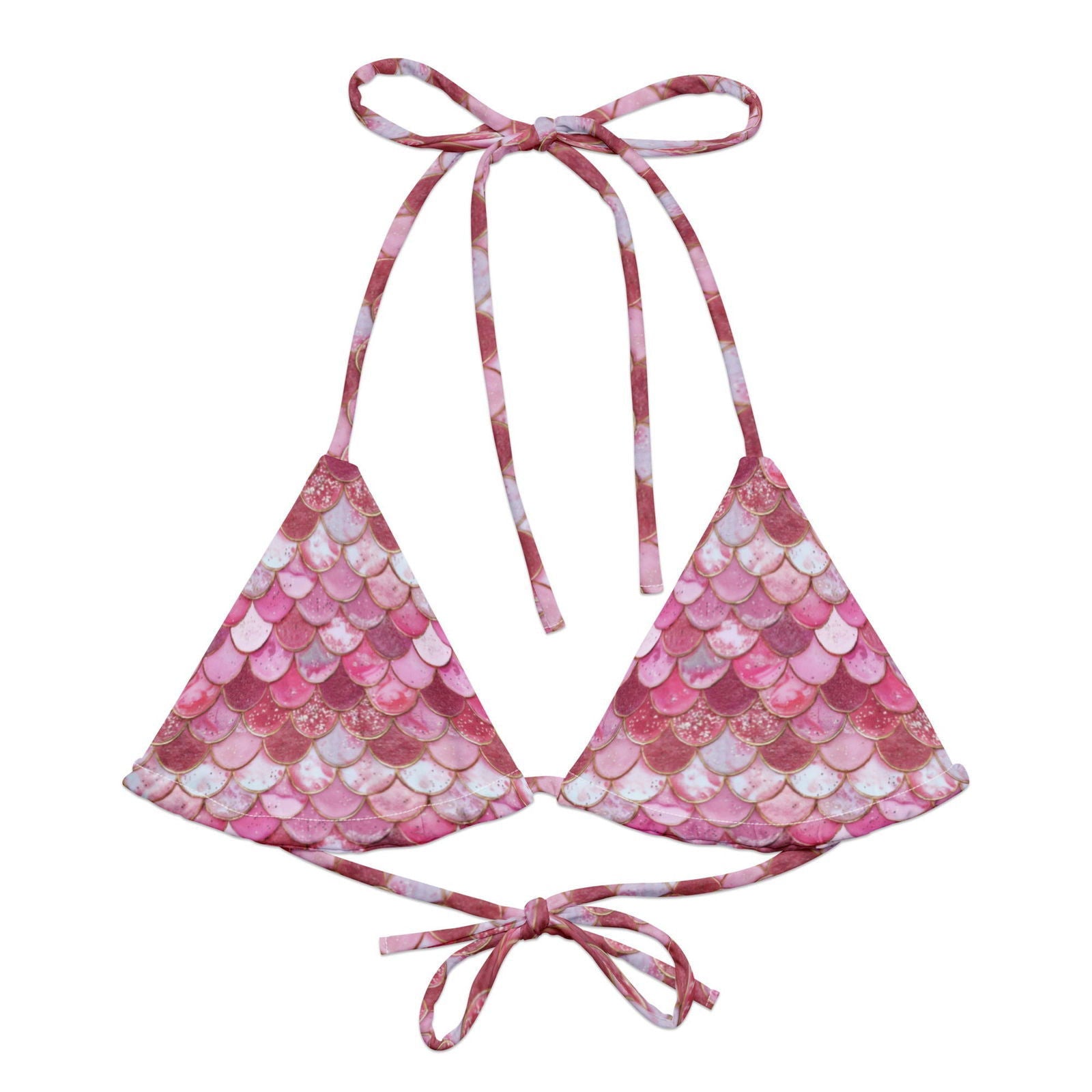 Pink Pearl Mermaid Eco String Bikini Top - Salinity Swimwear