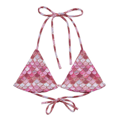 Pink Pearl Mermaid Eco String Bikini Top - Salinity Swimwear