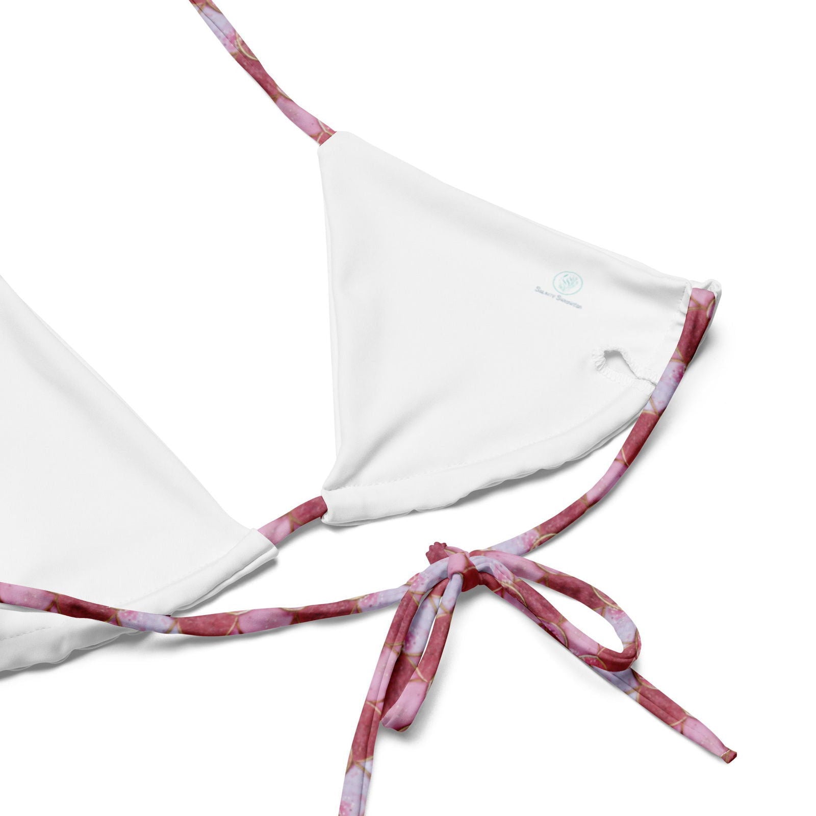Pink Pearl Mermaid Eco String Bikini Top - Salinity Swimwear