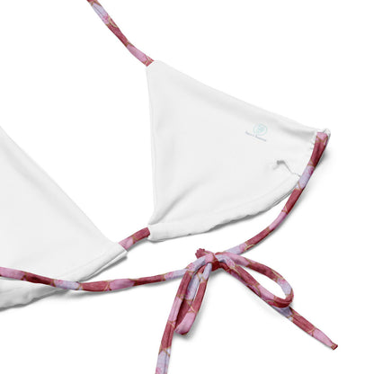 Pink Pearl Mermaid Eco String Bikini Top - Salinity Swimwear