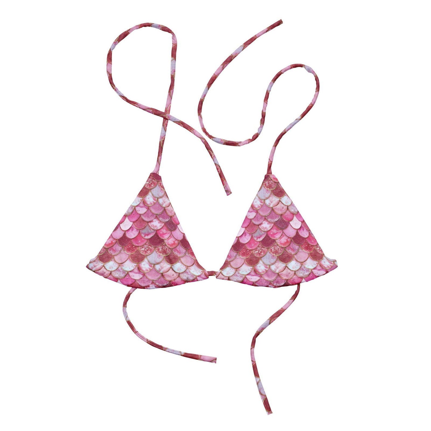 Pink Pearl Mermaid Eco String Bikini Top - Salinity Swimwear