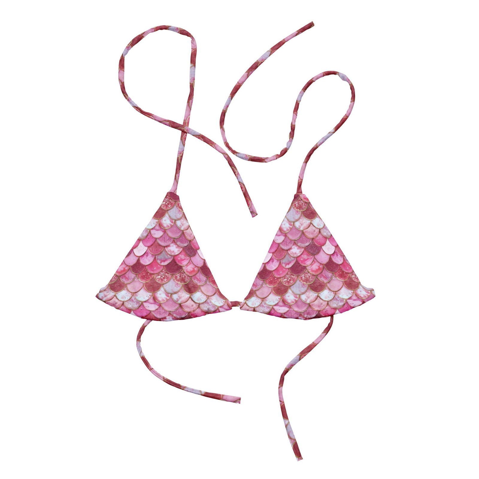 Pink Pearl Mermaid Eco String Bikini Top - Salinity Swimwear