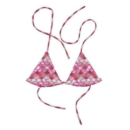 Pink Pearl Mermaid Eco String Bikini Top - Salinity Swimwear