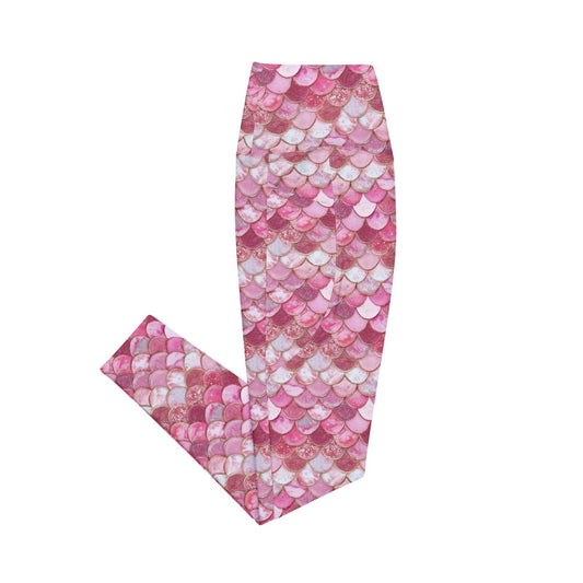 Pink Pearl Mermaid Eco Swim Leggings With Pockets - Salinity Swimwear