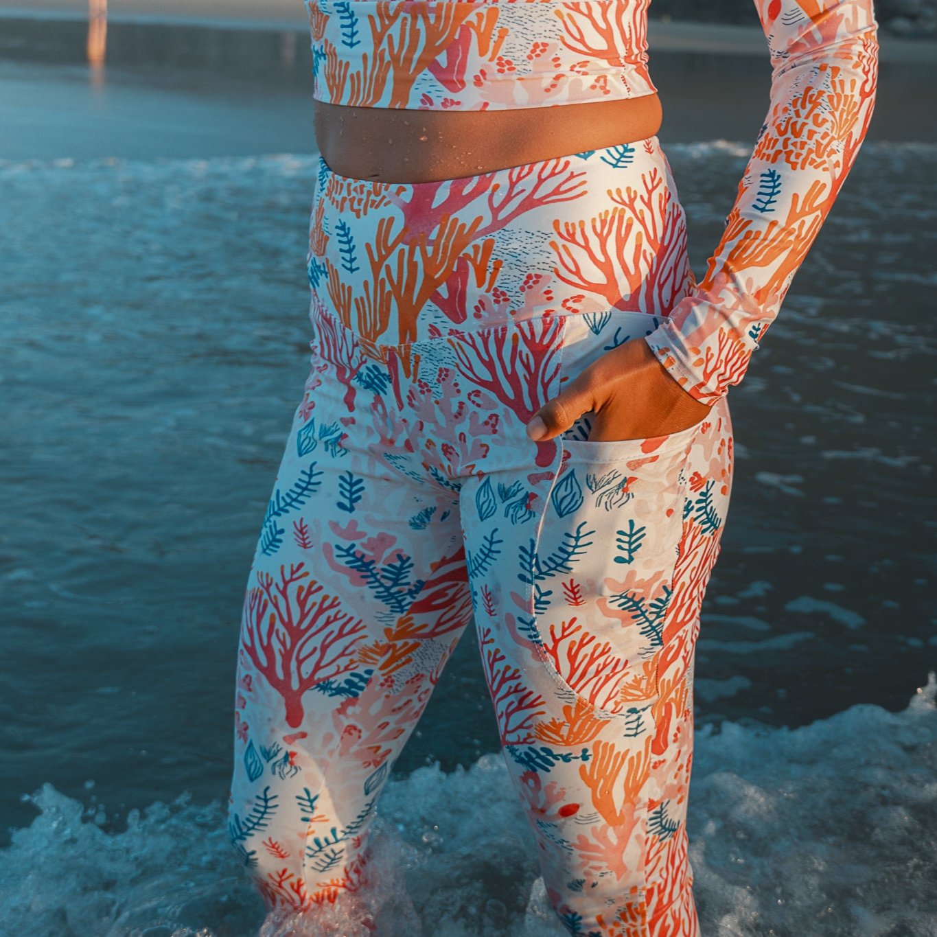 Coral Garden Eco Dive Leggings With Pockets