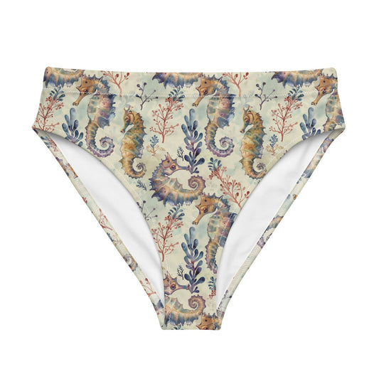 Seahorse Haven Eco High-Waisted Bikini Bottom - Salinity Swimwear