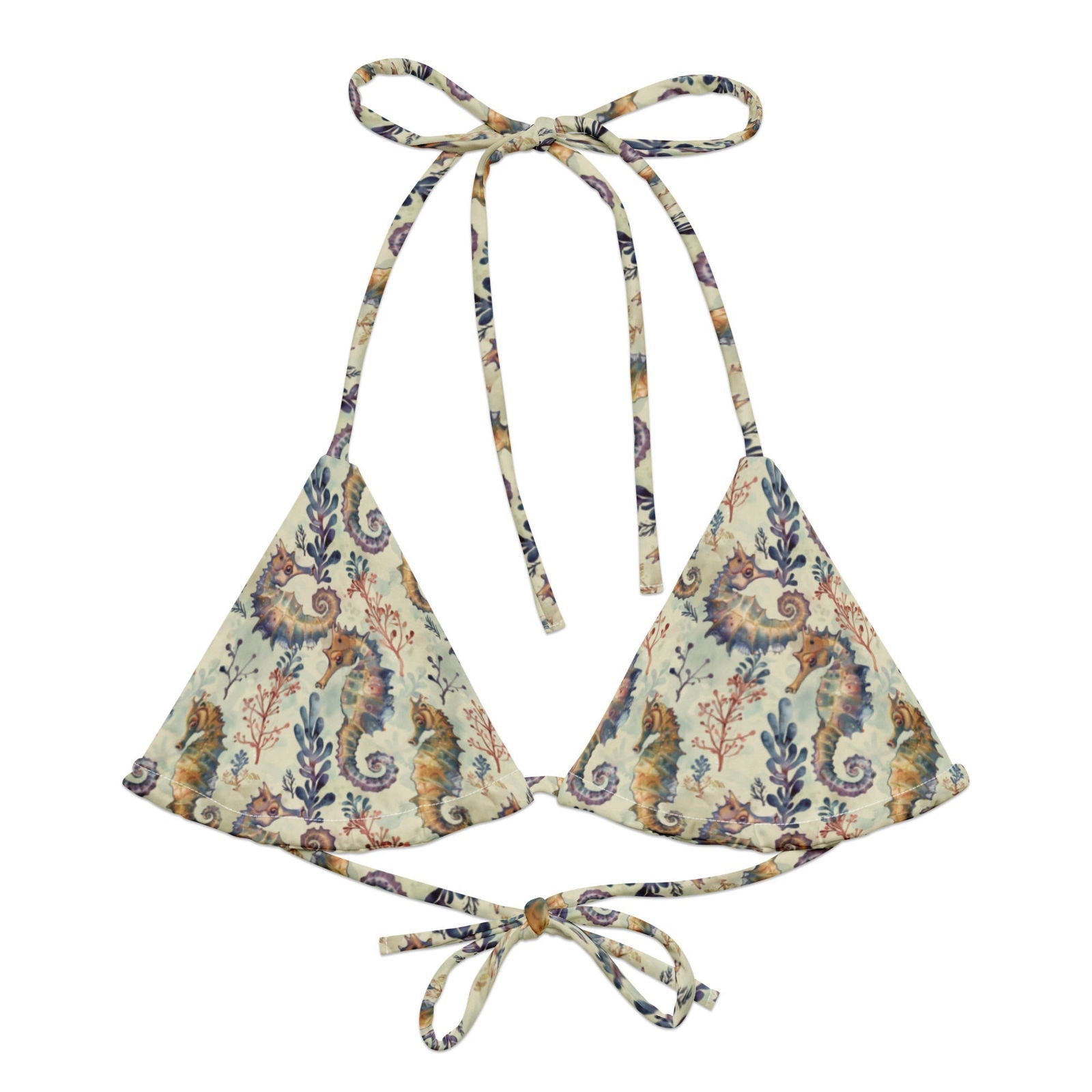 Seahorse Haven Eco String Bikini Top - Salinity Swimwear