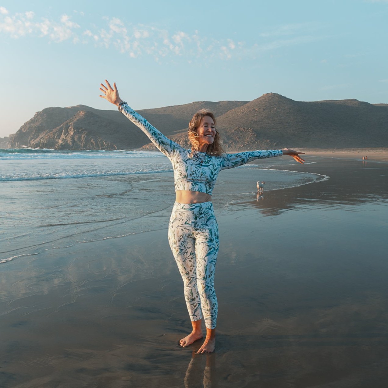 Seascape Dolphin Long Sleeve Eco Cropped Rash Guard - Salinity Swimwear