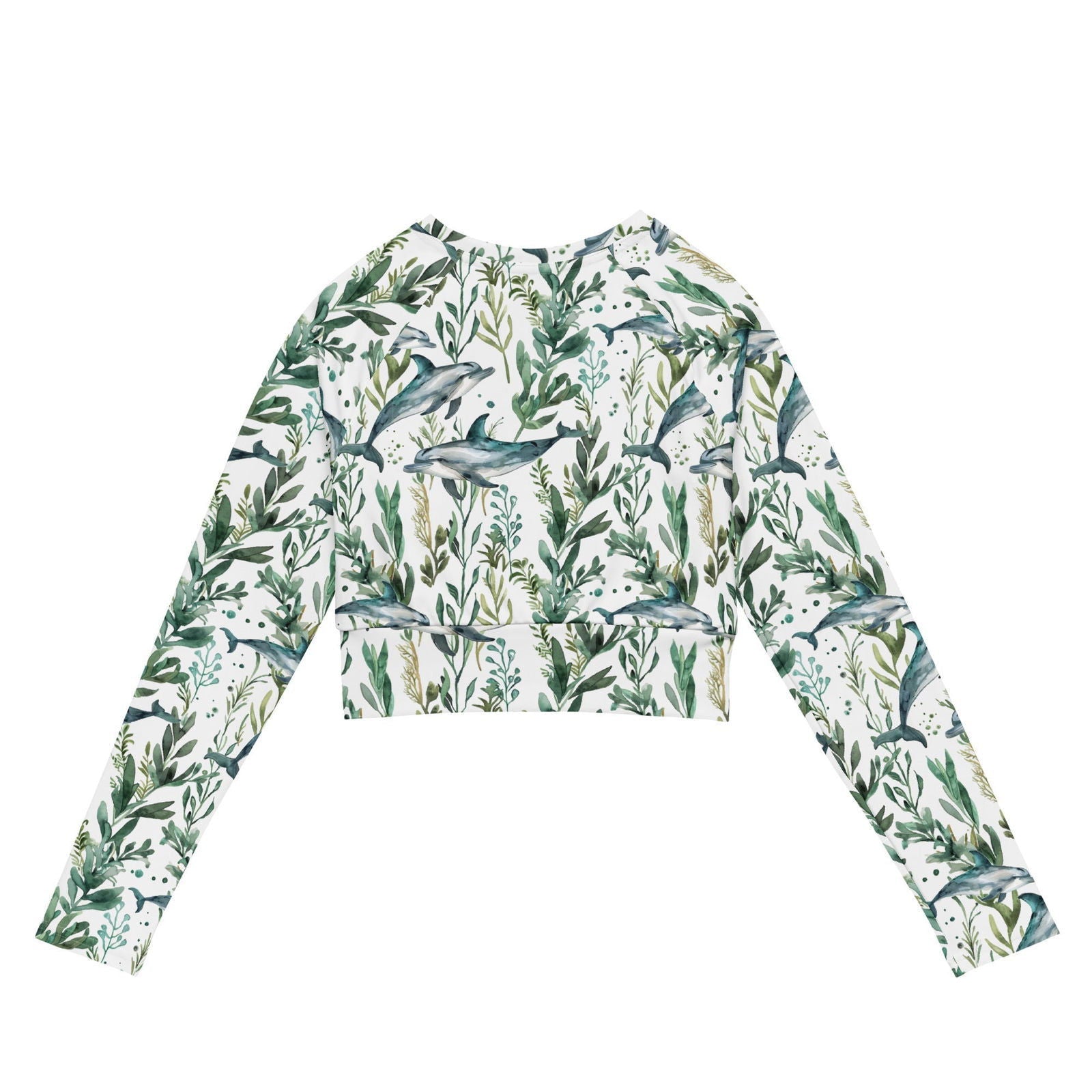 Seascape Dolphin Long Sleeve Eco Cropped Rash Guard - Salinity Swimwear