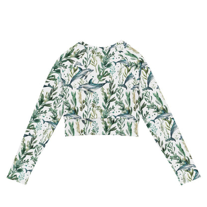 Seascape Dolphin Long Sleeve Eco Cropped Rash Guard - Salinity Swimwear